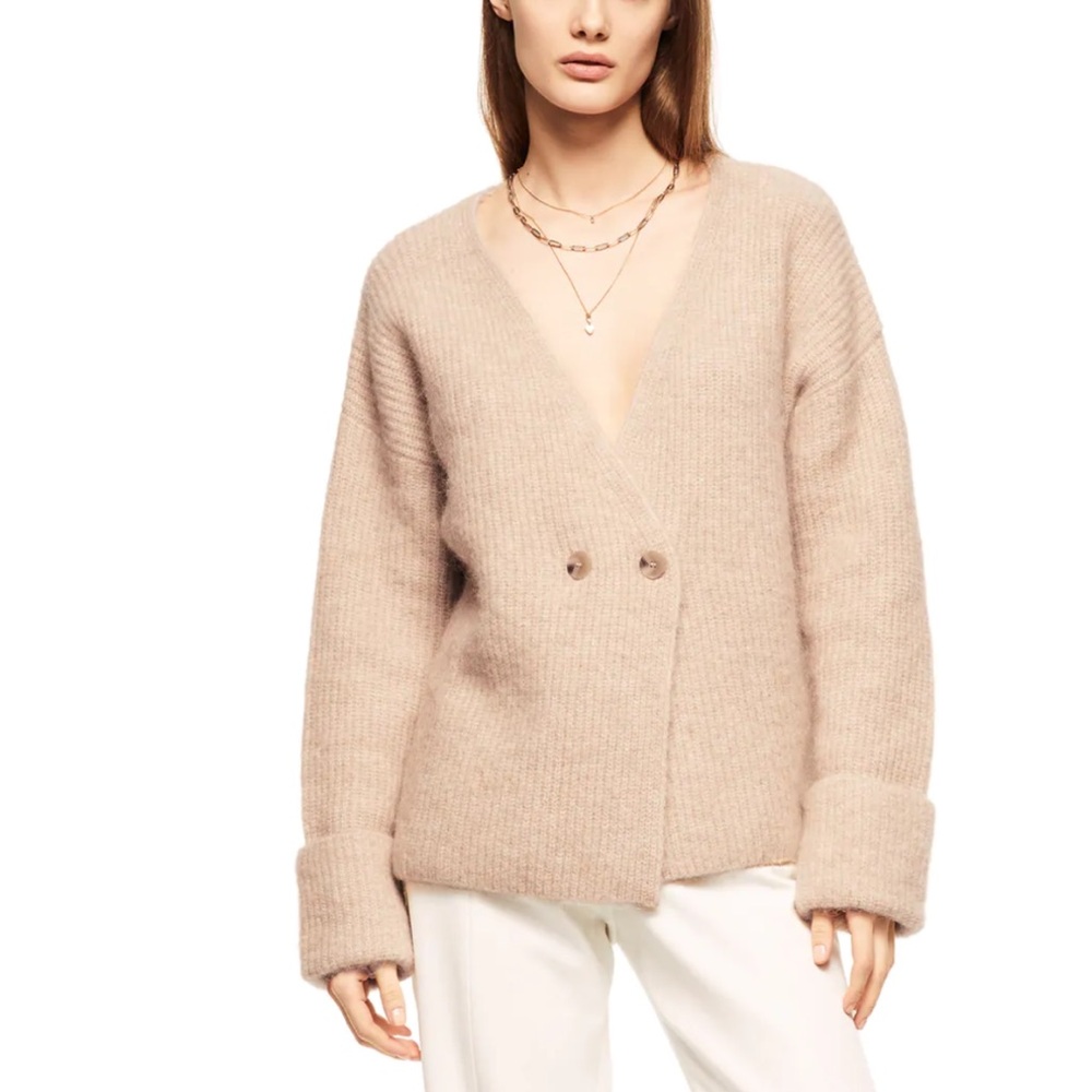 Zara Wool & Alpaca Beige Cardigan S